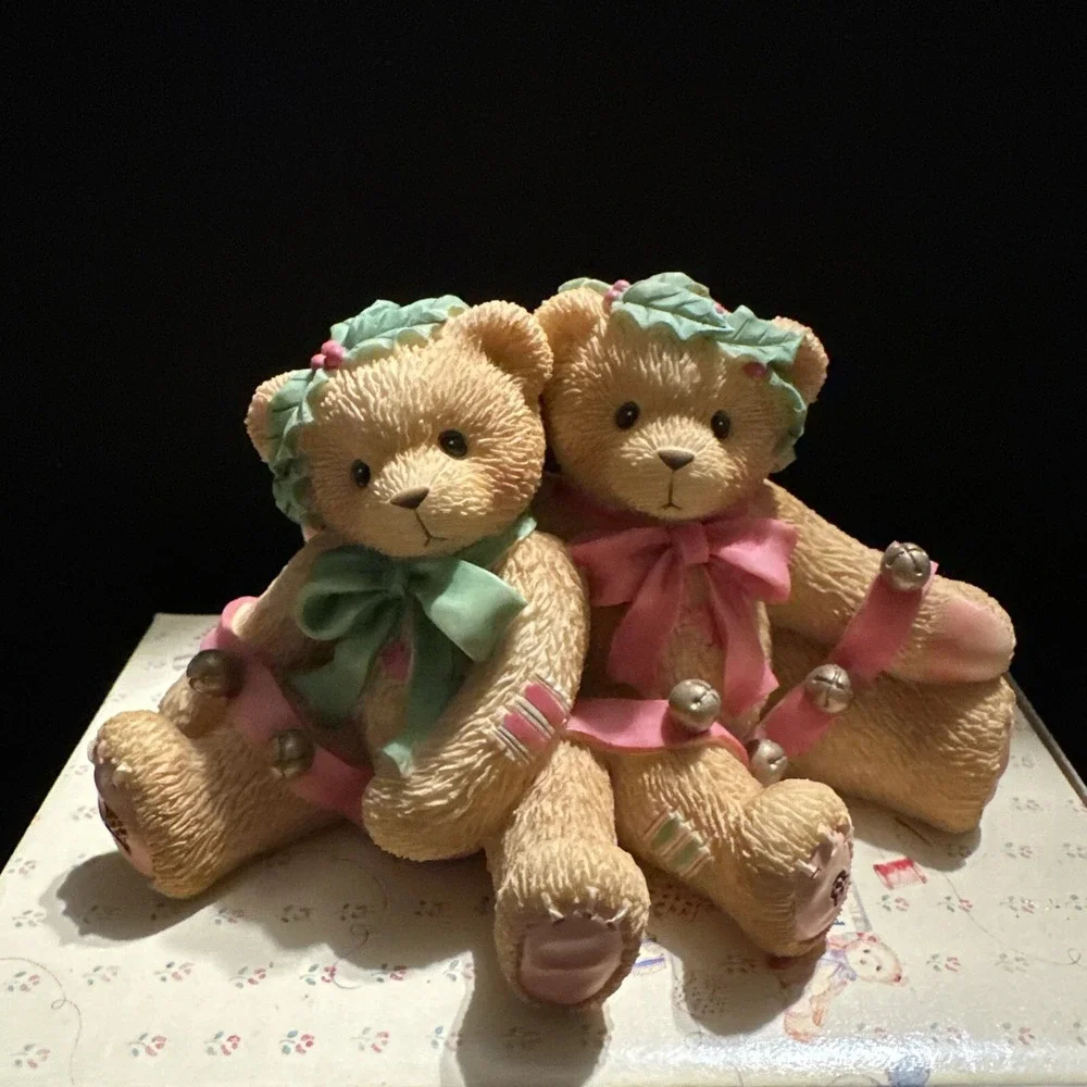 1998‎ CHERISHED TEDDIES RING IN THE HOLIDAYS WITH ME Double FIGURINE 466301